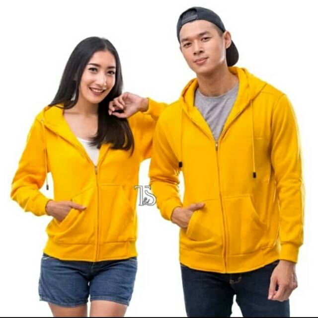 Jaket Zipper Hoodie resleting polos Unisex Fleece TEBAL