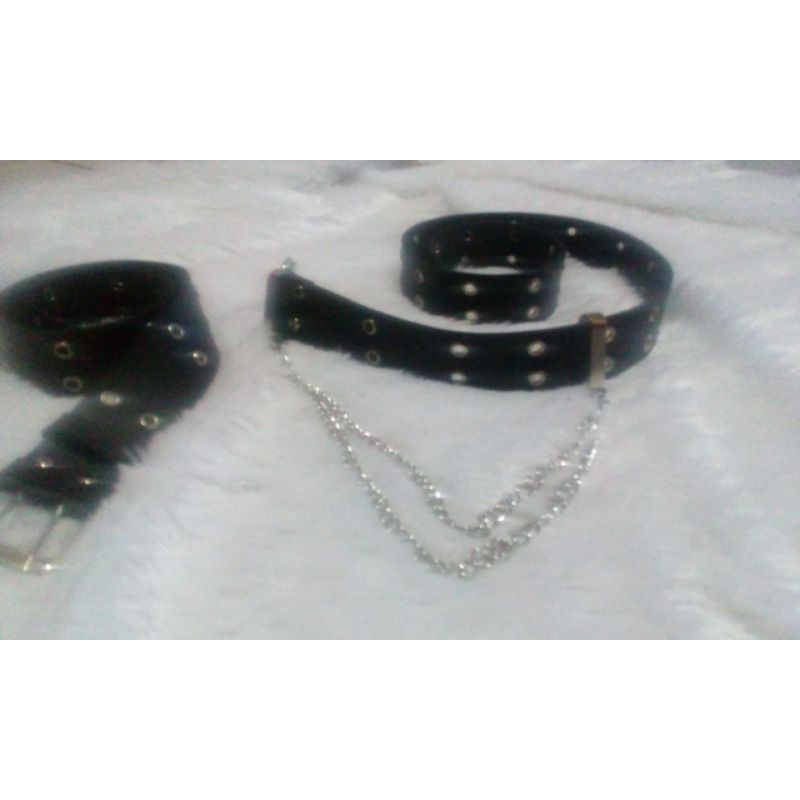 Ringbelt korea rantai Ringbelt full lubang Sabuk korea Sabuk rantai Ikat pinggang korea 2 Rantai