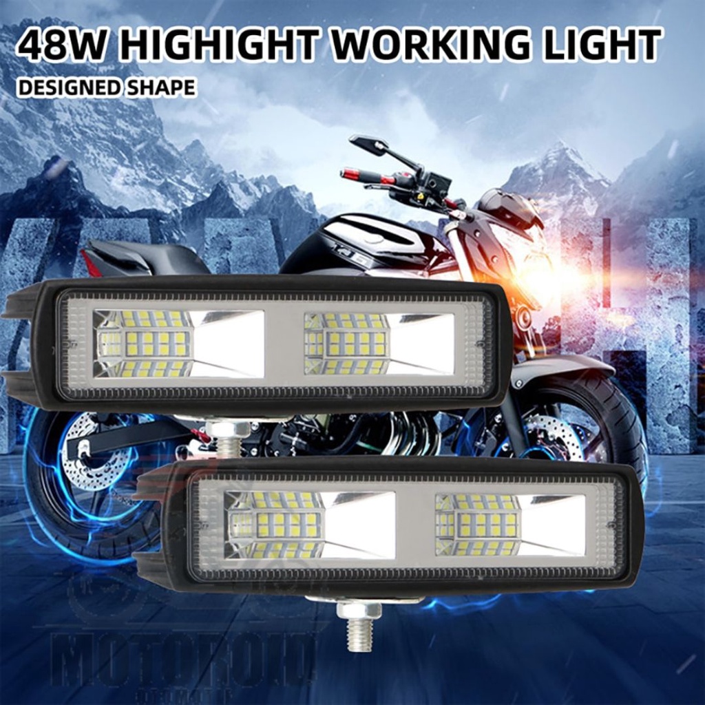 Lampu Tembk SorLED 16 Titik Mata CWL 48 Watt Cre Mobil Bahan Aluminum 12V&amp;24V Work Light Bar