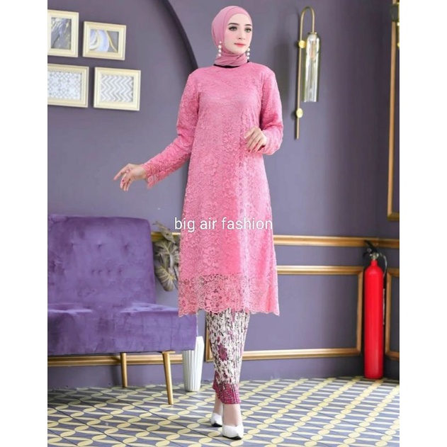 SETELAN KEBAYA TUNIK BRUKAT MODERN/KEBAYA BRUKAT PESTA/KEBAYA LAMARAN//KEBAYA WISUDA BY BA