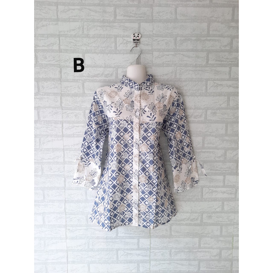 blouse kerja batik berkancing