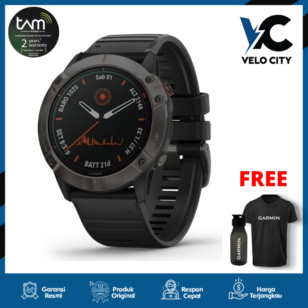 Garmin Fenix 6X Pro Solar Edition Original Garansi Resmi TAM 2 Tahun