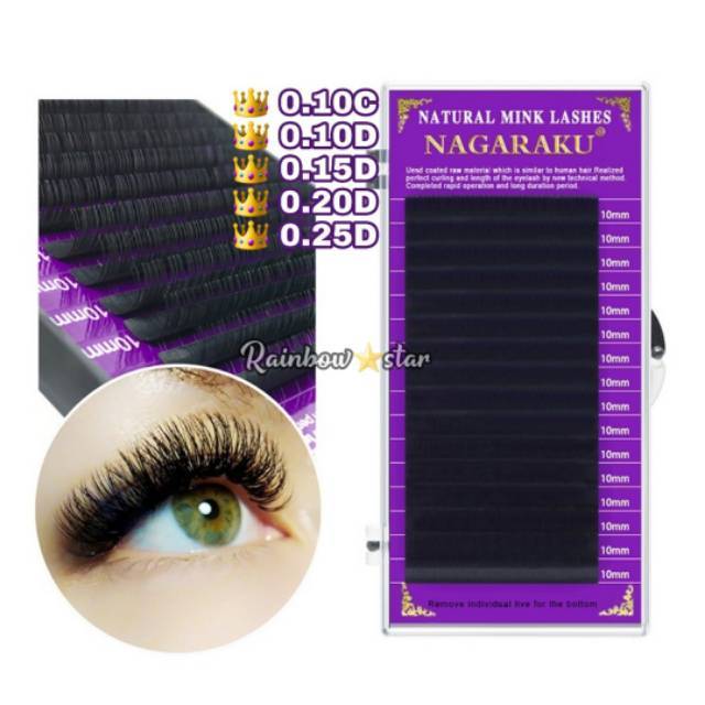 NAGARAKU Premium Mink 0.07D/0.10C/0.10D/0.20C/0.20D/0.25C/0.25D / Bulu Mata Eyelash Extension