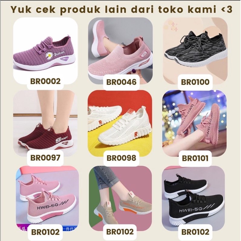 GROSIRTAS LV0104 Sepatu Sneakers Wanita Import Sport Shoes Sepatu Olahraga Wanita Rajut Polos