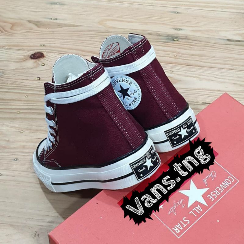 Sepatu Converse 70s HI Maroon Burgundy / Converse 70s Hight Maroon / Converse 70s Merah Marun Premium Terlaris