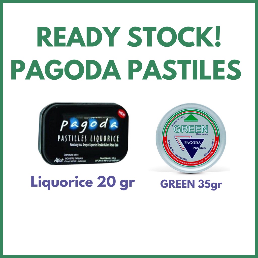 Pagoda Pastiles Liquorice 20gr Green Pagoda 35gram Original Termurah