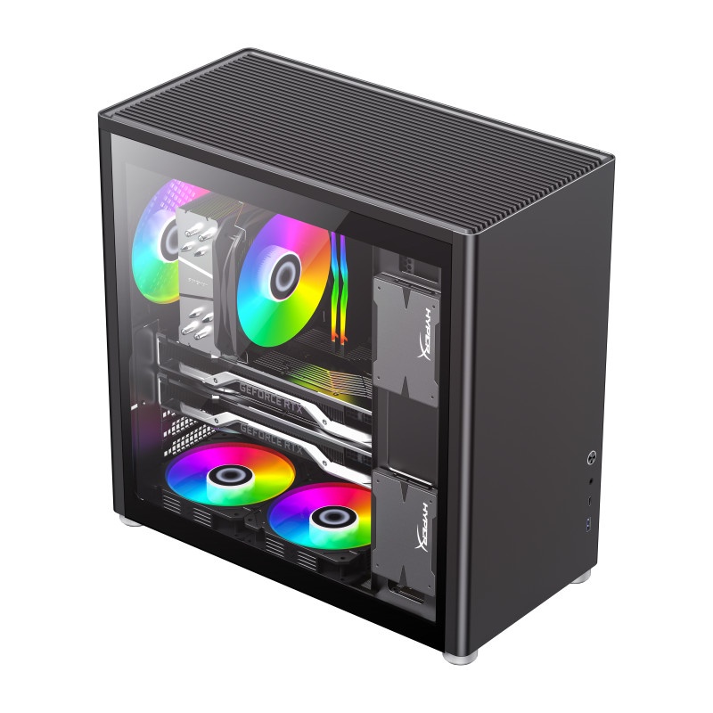 Casing Komputer GameMax Spark Pro Black ATX Gaming PC Case