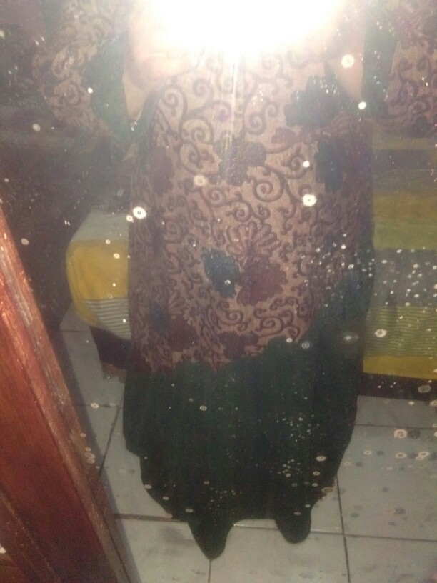 Gamis Batik Manggar Gamis Dewasa Baju Batik Kombinasi Sambungan Bawah Tangan Karet