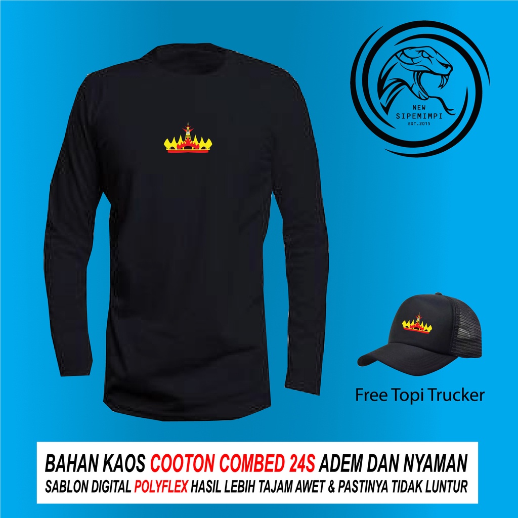 KAOS SIGER LAMPUNG TERBARU LOGO SIMPEL BONUS TOPI COTTON COMBED 24S PREMIUM