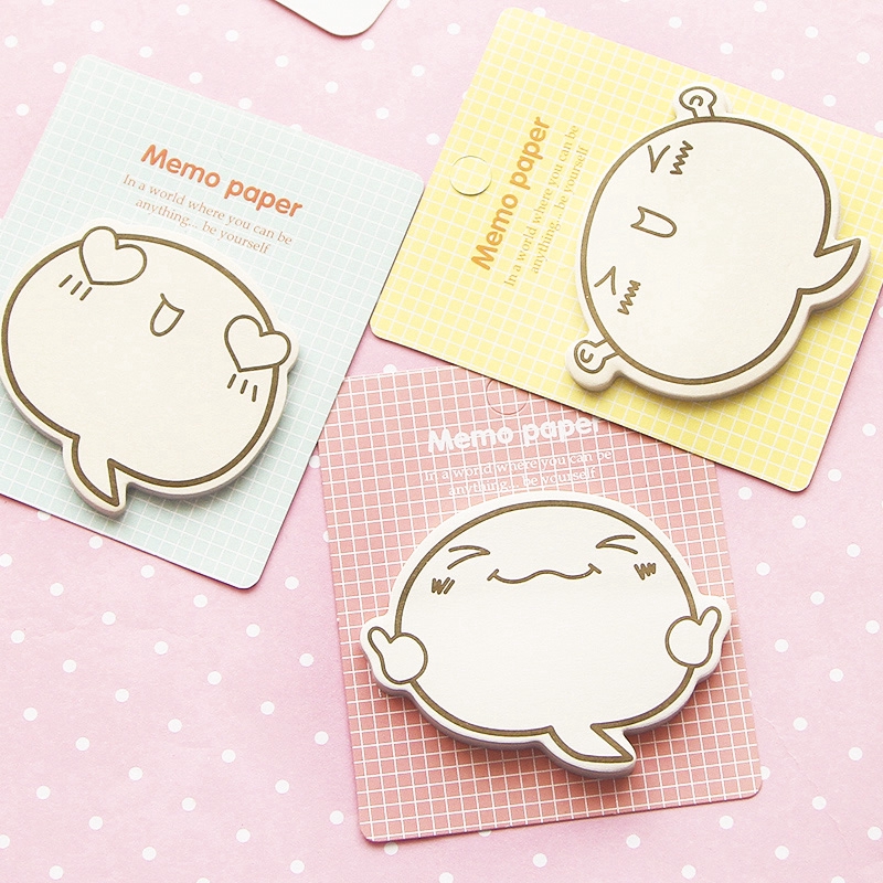 20lembar Kartun Lucu Sticky Notes Siswa Kertas Catatan Pesan Sobek