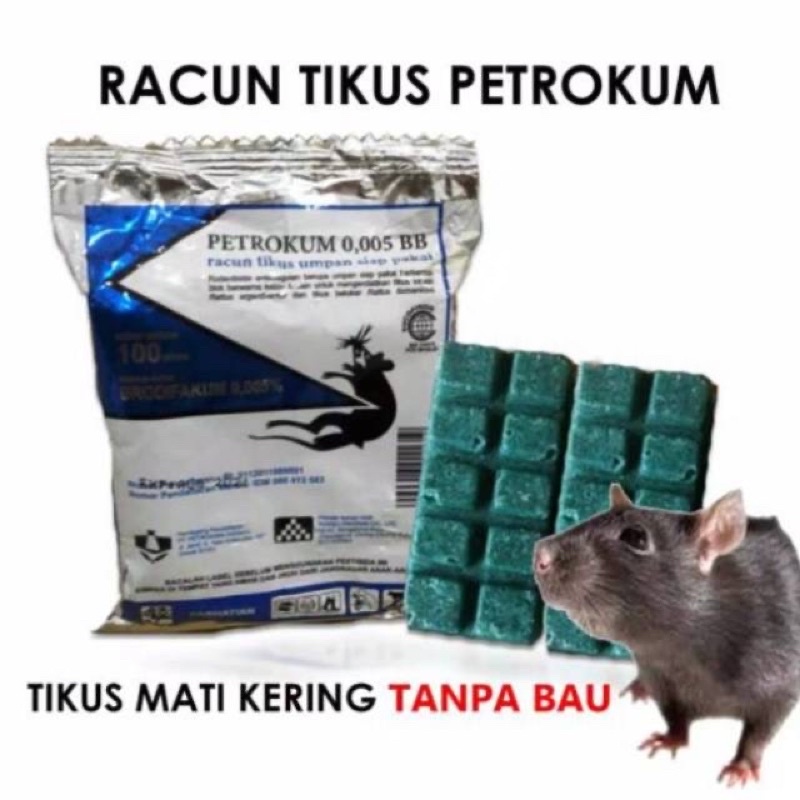 [Tani] Petrokum Racun Tikus Umpan Siap Pakai 0.005 BB Rodentisida