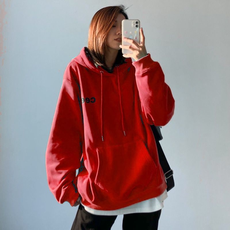 (S - 6XL) Hoodie BIG SIZE CEC CEE CCC Korean Style Jacket Boy Girl Oversized S M L XL XXL 2XL 3XL 4XL 5XL Jumbo Oversize Harajuku Urban Style Unisex Fleece Premium Hijau Neon Peach Maroon Toska Street Style