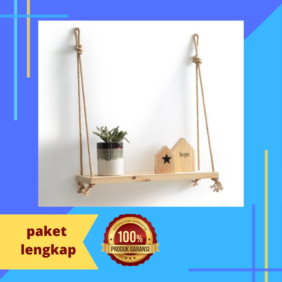 Rak dinding minimalis gantung tempe buku kayu dinding susun  sepatu baju serbaguna dekorasi dinding