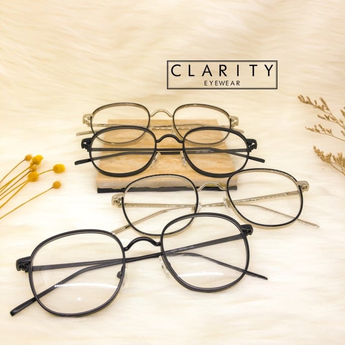 Kacamata Blueray Retro / Anti Radiasi BEST &amp;NEW|2261 Frame Optik|Korean Style - BLUERAY NORMAL