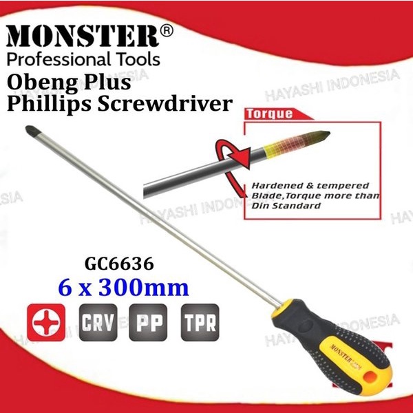 Obeng Plus 6x300mm MONSTER GC6636