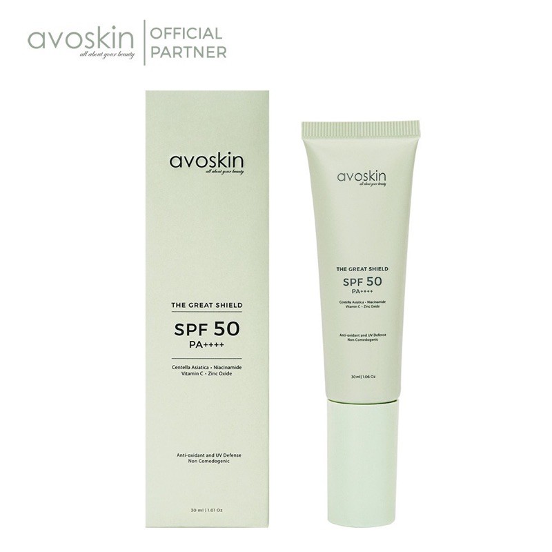 AVOSKIN The Great Shield SPF 50 PA++++ Indonesia / Avo Skin / SunScreen / Serum Toner Retinol Cream