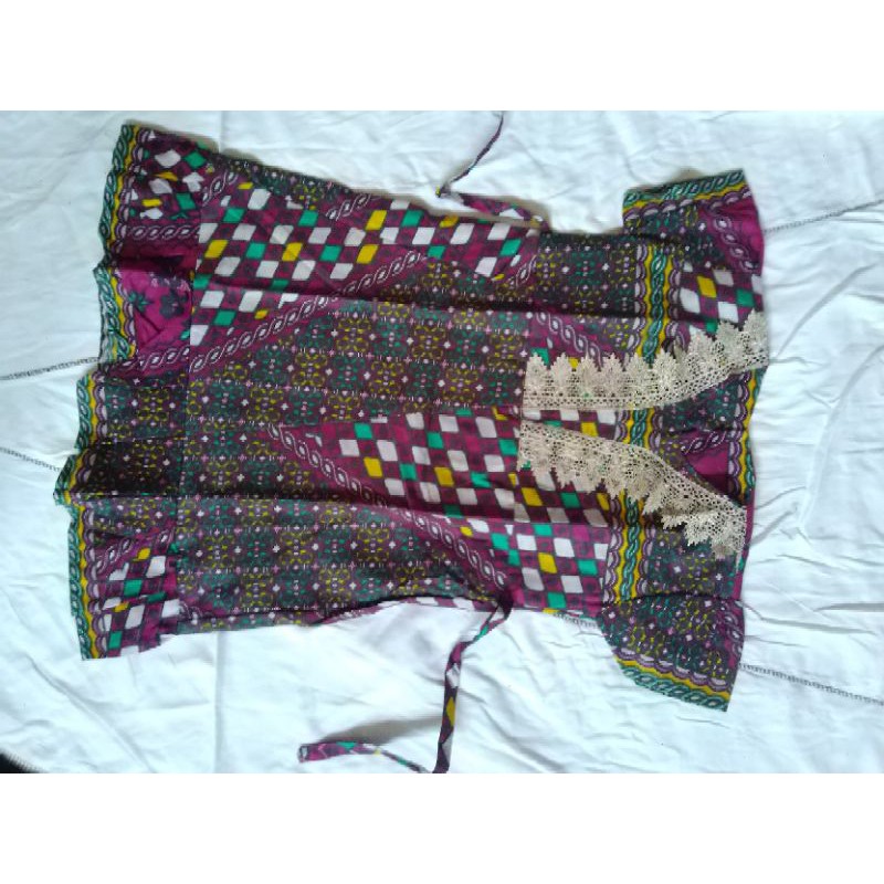 dress batik anak perca untuk usia 4-7th