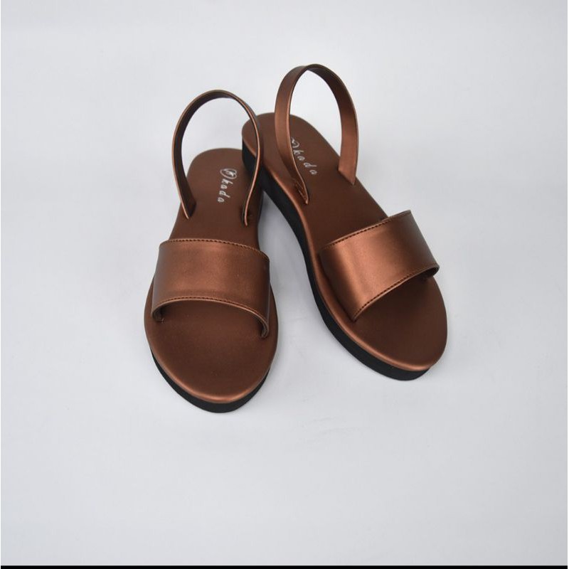 SANDAL SLOP TALI NEW CANDICE BY. OKADA SANDAL [SANDAL CEWEK]-Coklat
