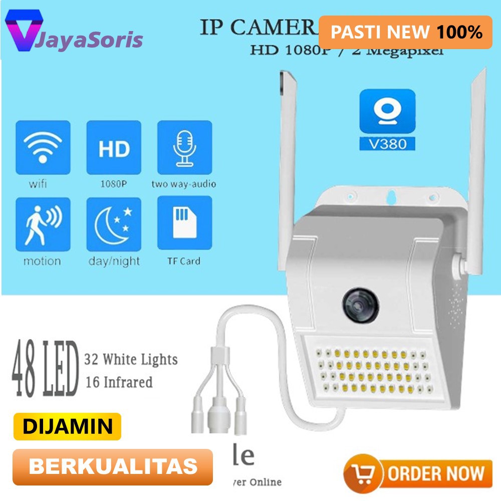 KAMERA CCTV OUTDOOR WIFI V380 IP CAMERA CCTV PENGINTAI MINI MURAH WATERPROOF ANTI AIR FULL HD JS65