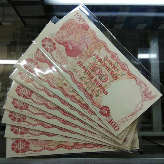 Uang kuno 100 burung goura uang kuno tahun 1984