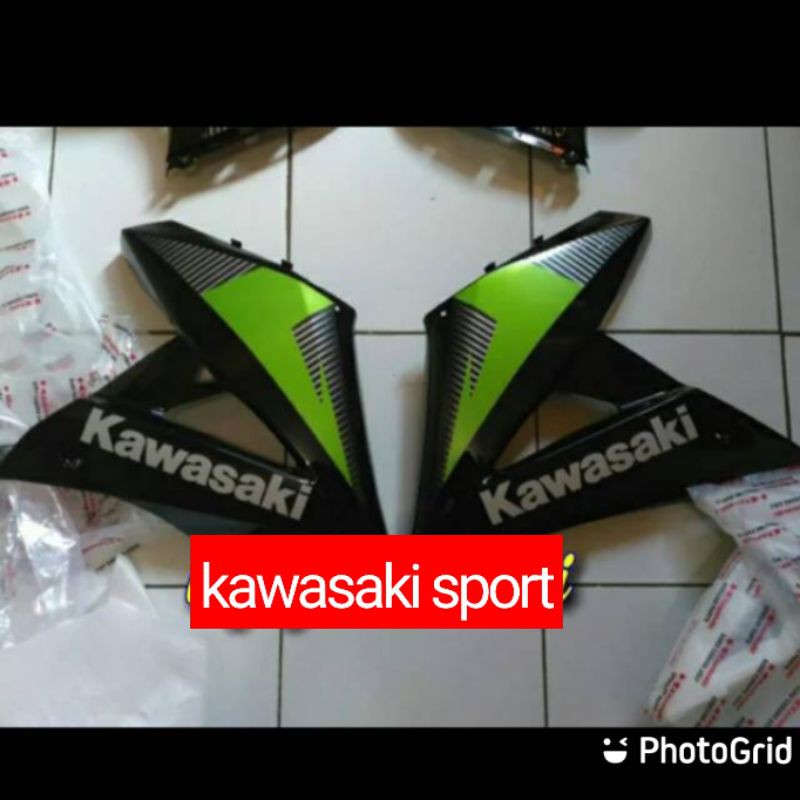 Fairing bawah ninja rr new hitam list hijau 2014 original