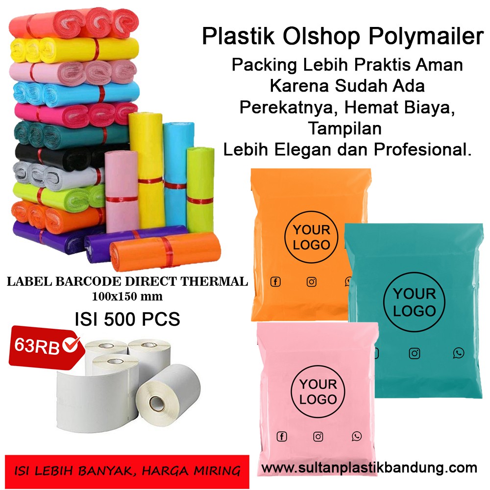 

HJK [ 35x50 Isi 100Pcs ] Plastik Polymailer Warna Packing Kemasan Olshop