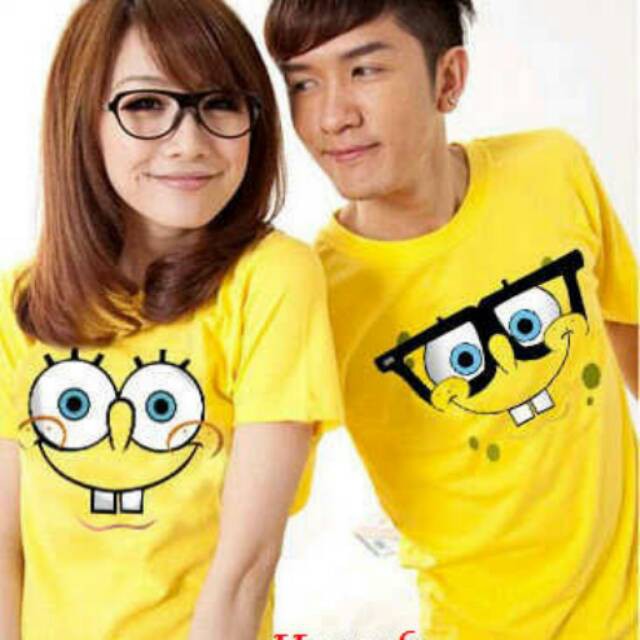 Kaos Couple / Kaos Pasangan / Baju Couple / Baju Pasangan Spongebob