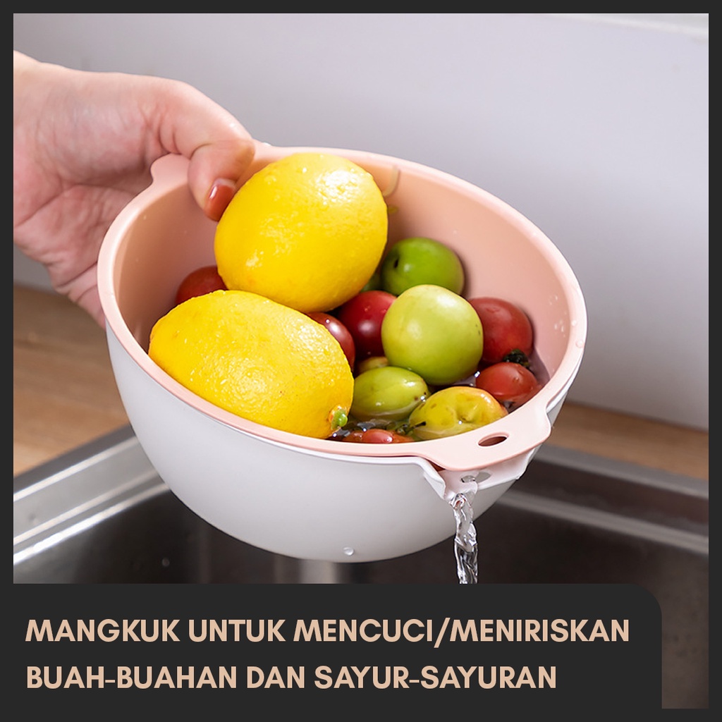 BASKOM TIRIS BUAH DAN SAYURAN | MANGKUK SARING | DRAINER BOWL | BASKOM TIRIS