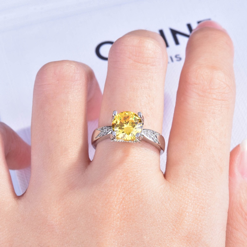 Fancyqube Cincin Jari Cubic Zircon Bentuk Persegi Adjustable Warna-Warni Gaya Klasik Untuk Wanita