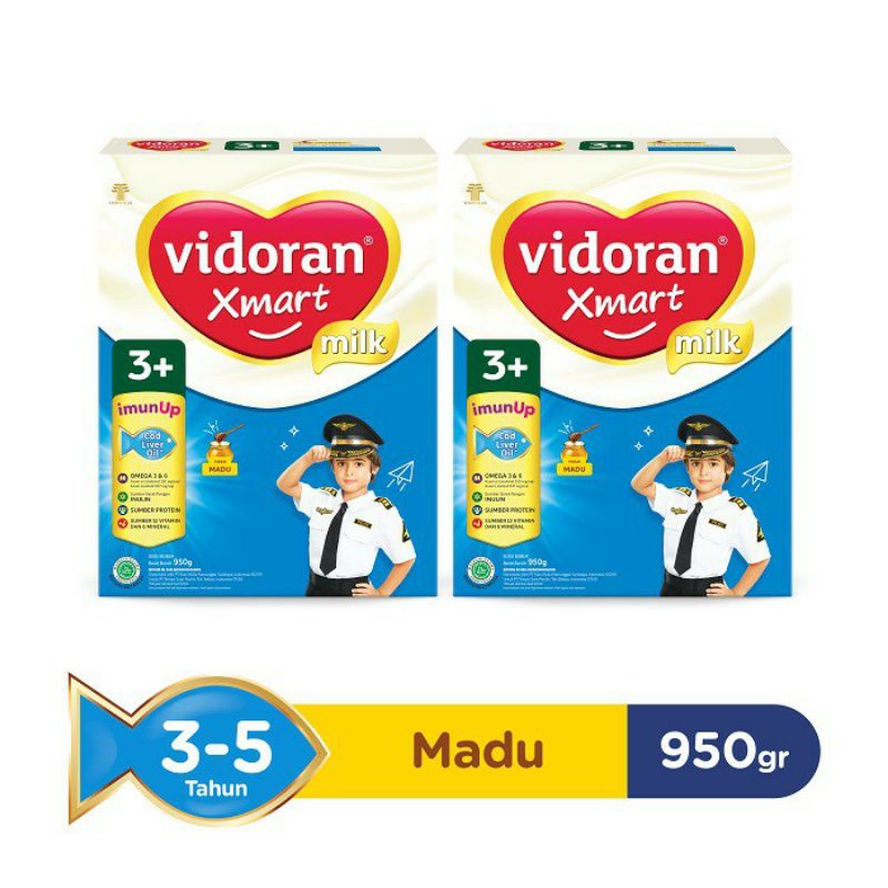 Vidoran Xmart Imun Up Susu Pertumbuhan 3+ (950gr/2Pcs)