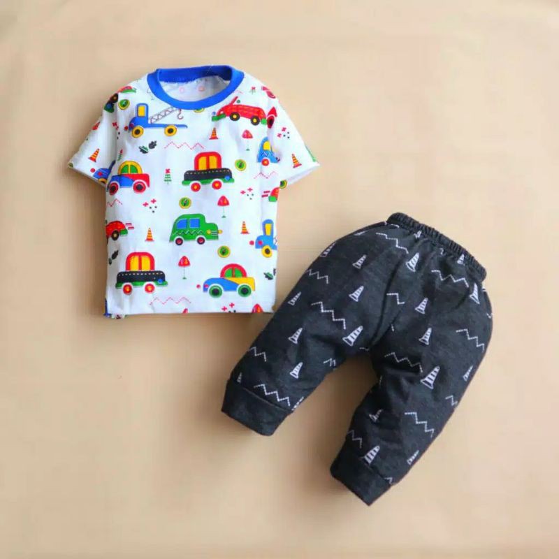 Setelan Baju Bayi laki cowok usia umur 6 8 12 18 24 bulan setelan bayi newbron baby boy 1 2 tahun