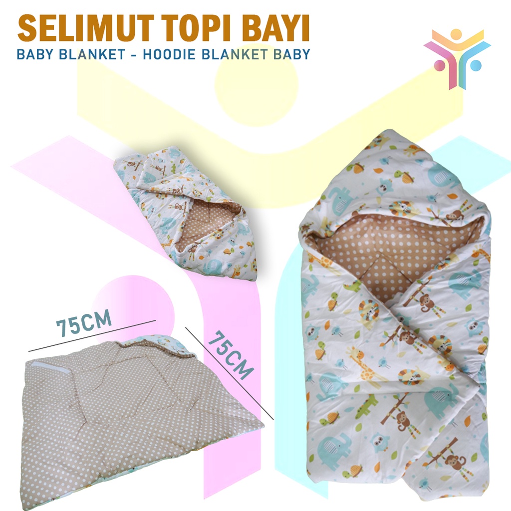 18 || Selimut topi bayi - baby blanket - hoodie blanket baby || kado lahiran bayi