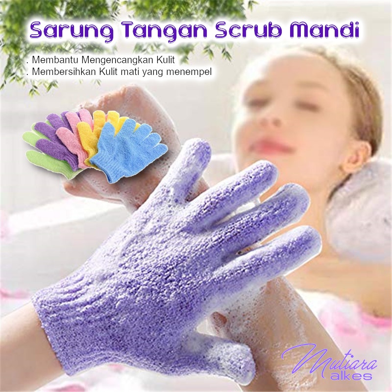 Sarung Tangan Scrub Mandi Scrubber Exfoliating Tubuh Pijat TERMURAH