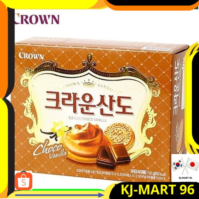 

MAKANAN KOREA HALAL/KOREAN FOOD CROWN SANDO SNACK IMPORT CHOCO VANILLA