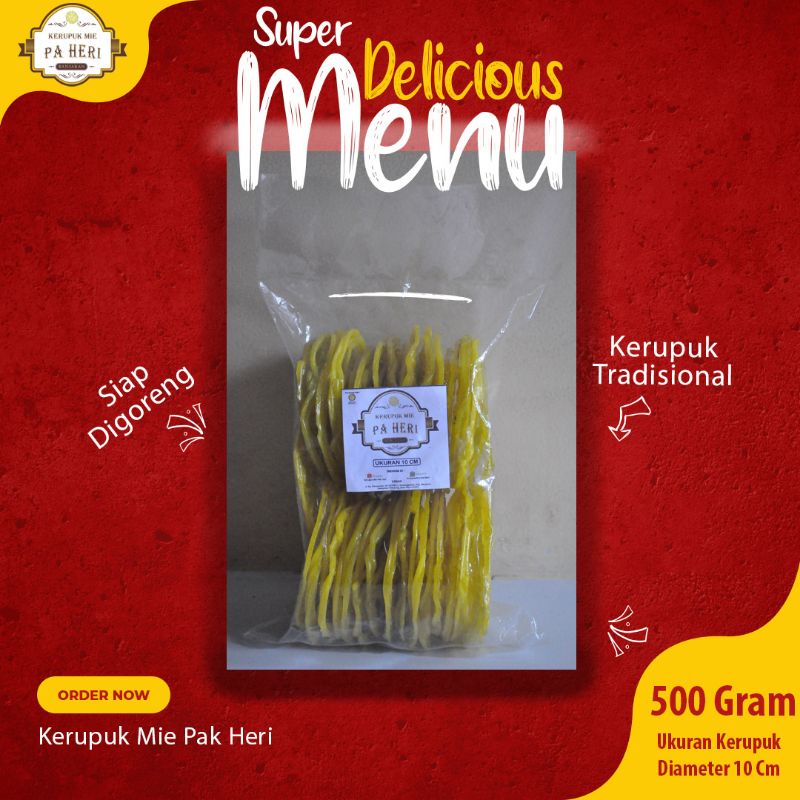 

Kerupuk Mie Kuning Mentah 10cm Kualitas Super Original 500 gram 1/2 kg