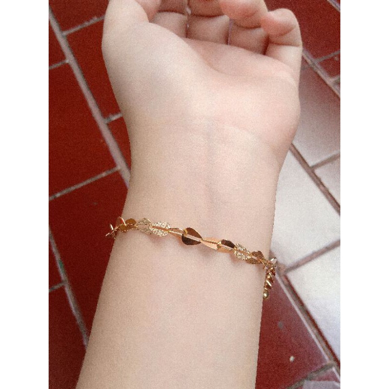 gelang rantai triangle kombi ukir 3x3 S925 / perhiasan perak 925 lapis emas