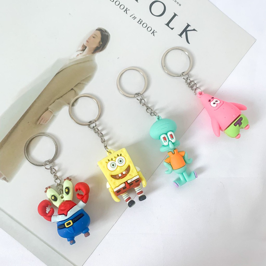 GANCI KARTUN SPONGEBOB SQUAREPANT GANTUNGAN TAS ANAK-ANAK AKSESORIS LUCU TAS | GANTUNGAN BONEKA KARTUN COWO CEWE | GANTUNGAN KUNCI RUMAH, MOTOR, MOBIL | KEYCHAIN KOREAN STYLE