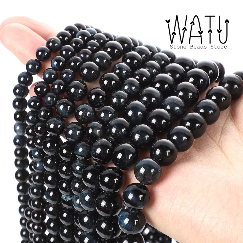 Batu Alam Tiger Eyes Hitam Natural Stone Round Beads