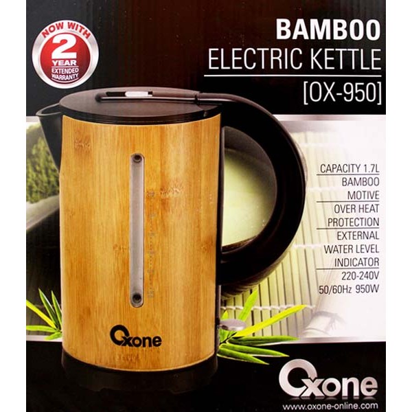 Oxone Ox-950 Bamboo Electric Kettle Ox 950 Pemanas Air Listrik Ketel Teko Masak Water Bambu WL Shop