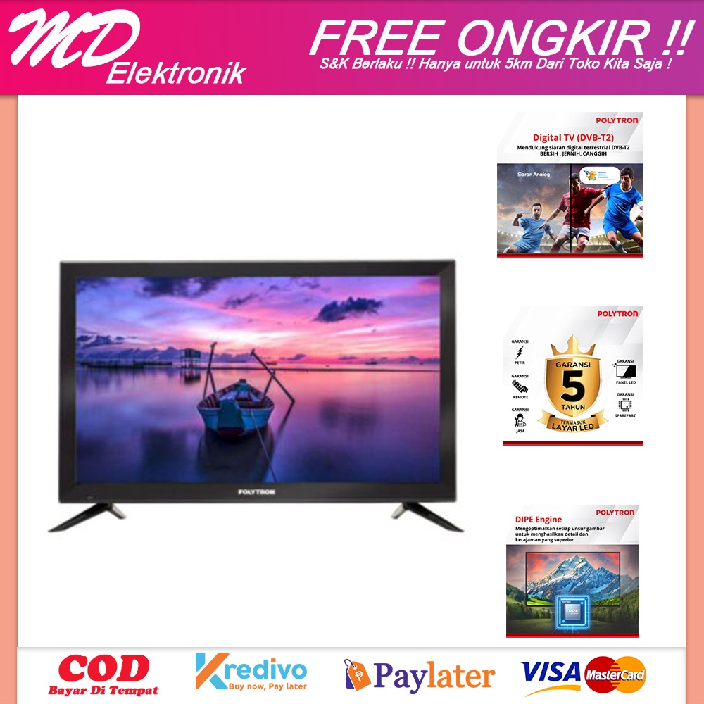 TV LED POLYTRON PLD24V0853 24 Inch KHUSUS BANDUNG & JAWABARAT