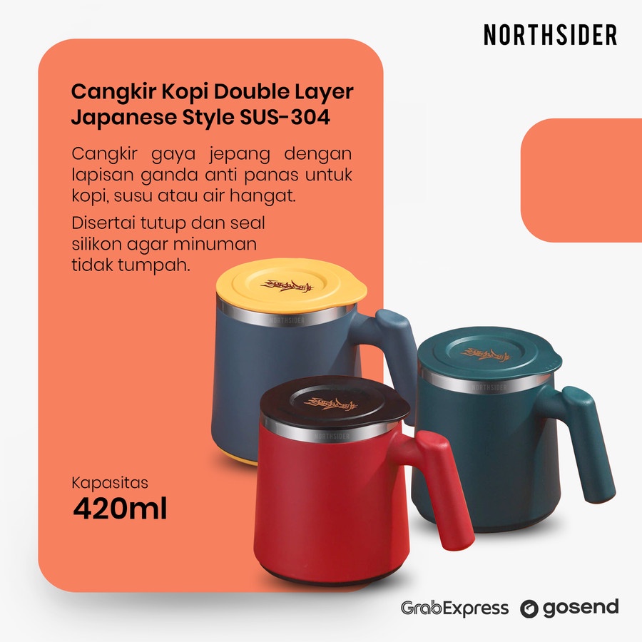 CANGKIR KOPI 420ml | DOUBLE LAYER THERMO MUG JAPANESE STYLE SUS-304