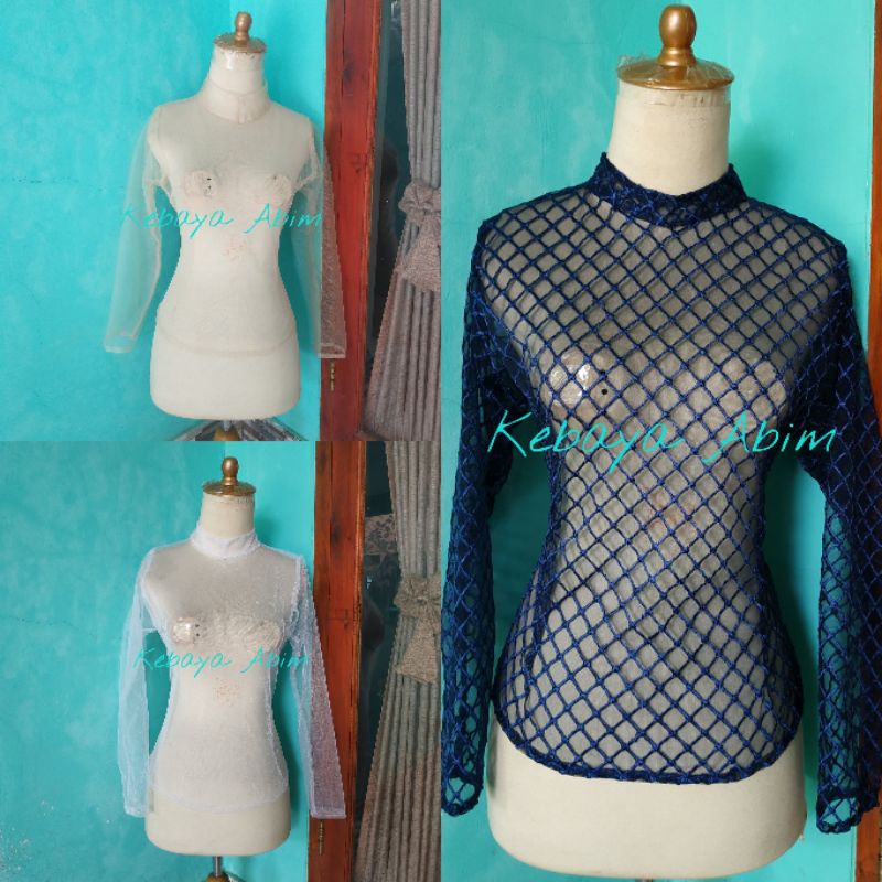 [PO] Kebaya Atasan Kosongan Tulle | Akad Nikah | Wisuda Modern Cristal | Kebaya Gaun Pengantin Kotak