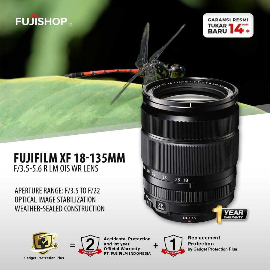 Fujifilm XF 18-135mm F/3.5-5.6 LM OIS WR Lens / Fujinon XF 18-135mm GARANSI RESMI