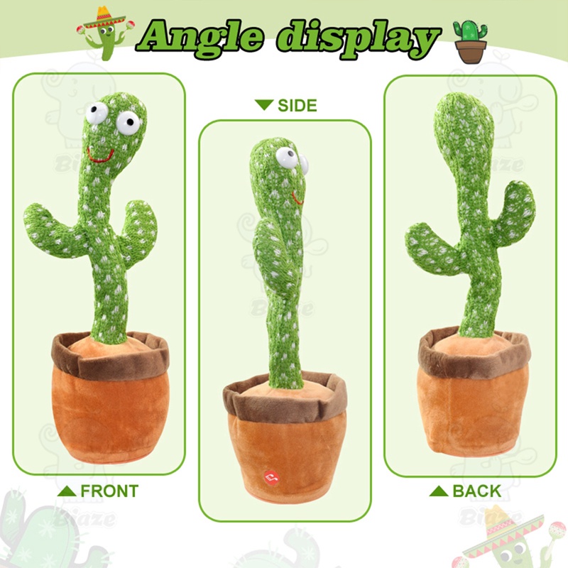 Biaze Cactus Toy Boneka Pintar Kaktus Joget Joged Goyang Bisa Ngomong Rekam Bicara Menari Dance Dancing