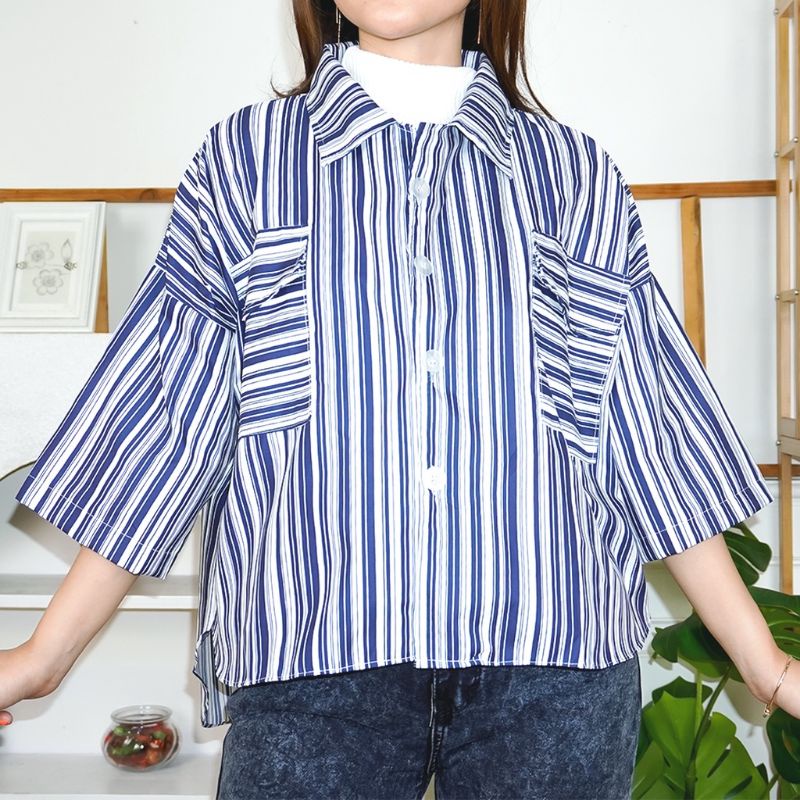 MAIKO SHIRT - KEMEJA SALUR OVERSIZE POCKET