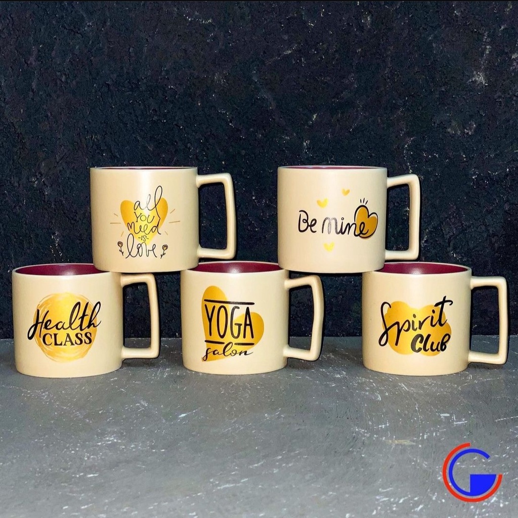 Mug Keramik Tumbler Inner Red 3441
