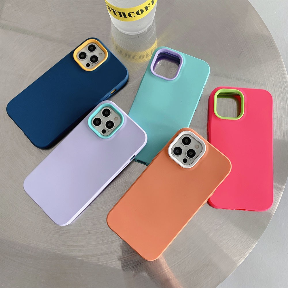 Soft Case Hp Warna-Warni Tahan Goncangan Untuk Iphone 13 / 11 / 12pro Max / 7 / 8plus / X / Xs Max / Xr / Se 2020