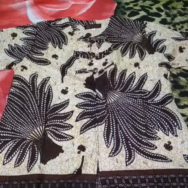 Batik Wanita Pari Crem S/xxl Atasan Batik Modern Pekalongan