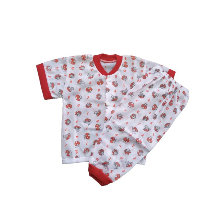 Pakaian Tidur Bayi Full Print Motif Jamur Untuk Usia 0-3 Bulan