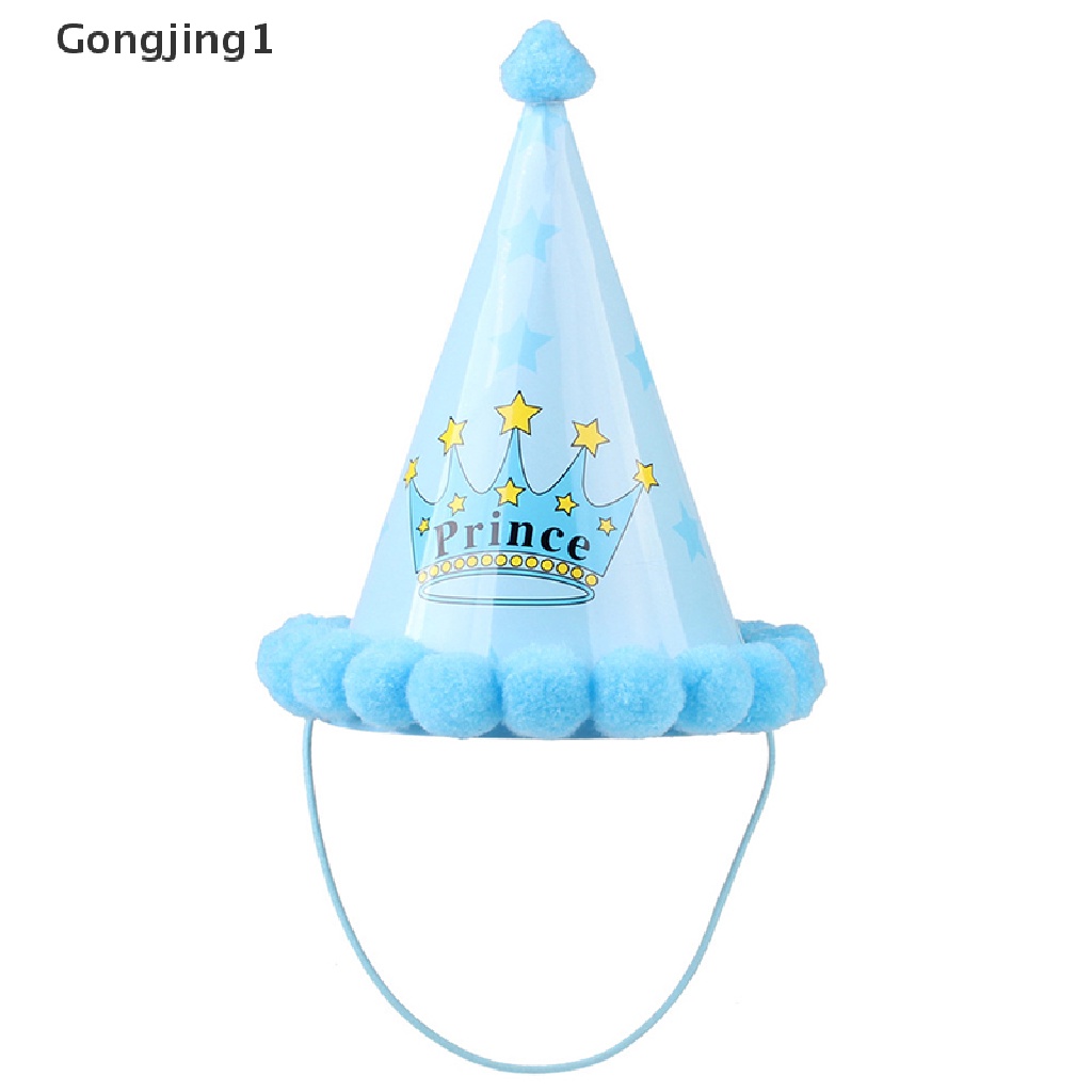 Gongjing1 Topi Kerucut Motif Tulisan Happy Birthday Untuk Kostum Anjingkucing